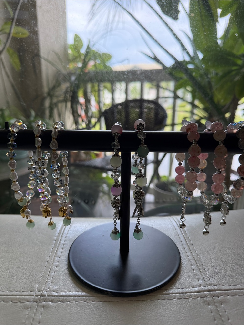 Handcrafted Pastel Bead Drop bracelet - Pink & Mint